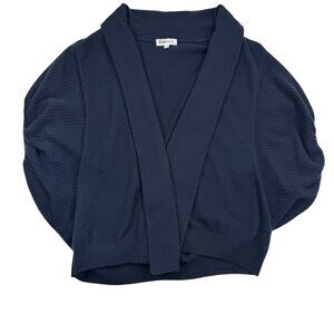 Tsesay Navy 100% Cashmere Open Front Balloon Short Sleeve Sweater Women's P/S